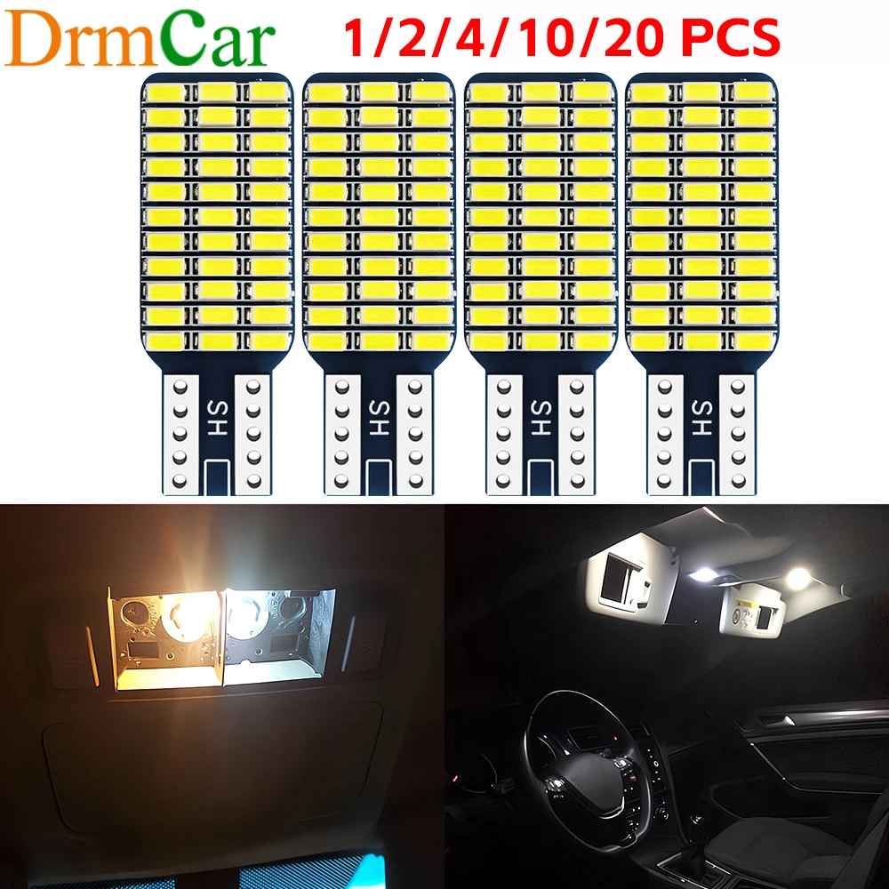 

1/2/4/10PCS T10 Led Bulb Ultra Bright W5w 3014 33smd Car Door Dome Reading Lamps License Plate Trunk Clearance Light 12v White