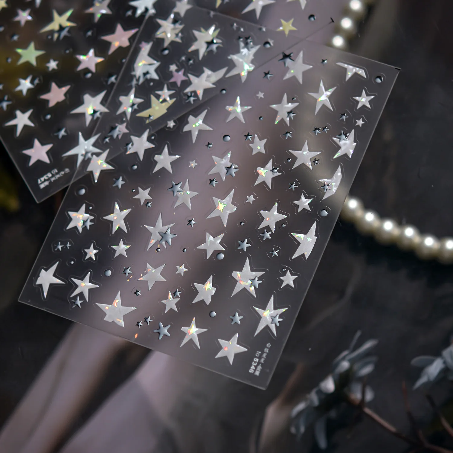 Metal Flash estrellas coloridas pegatinas para decoración de uñas DIY calcomanía de manicura fina y resistente decoración T-5348
