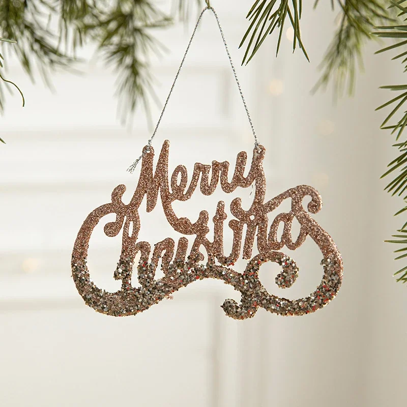 

Christmas Decoration Plastic Gold Powder Snowflake Elk Crown Xmas Tree Hanging Pendants Ornaments Wedding Party New Year Gift