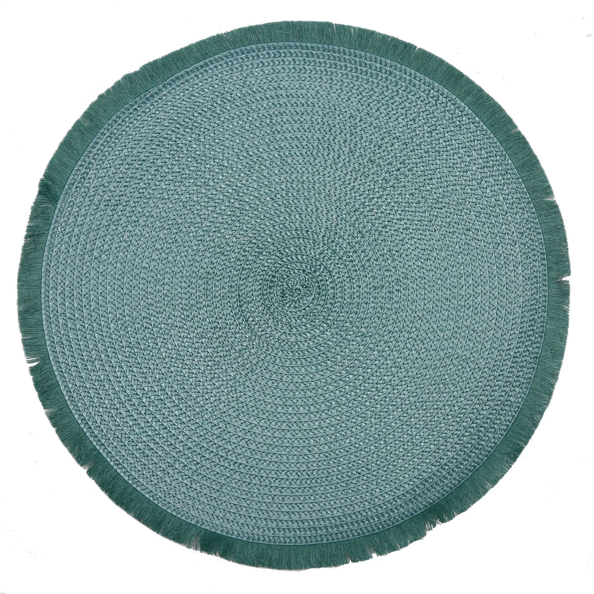 Indoor & Outdoor Paper Yarn Braided Dining Table Non-Slip Heat- Resistant Round Woven placemat with Tassel for Daily use