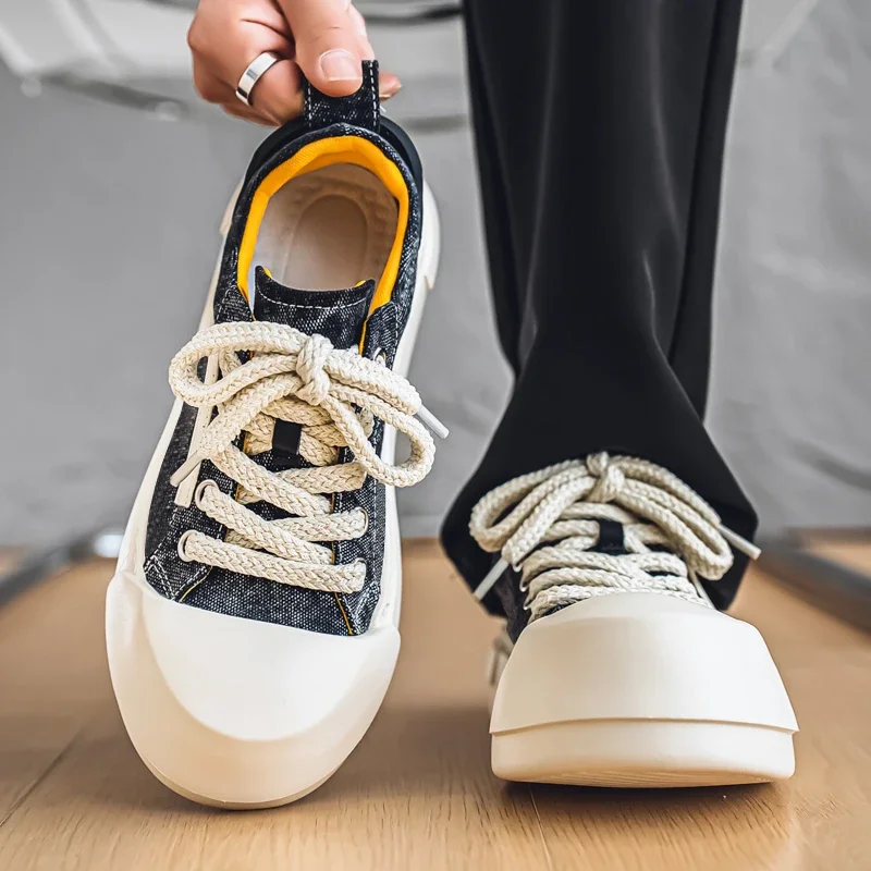 

New 2025 Breathable Cloth Shoes, Hot Casual and Niche Design Brand, Original High-quality Lace-up Men's Trendy Sneakers