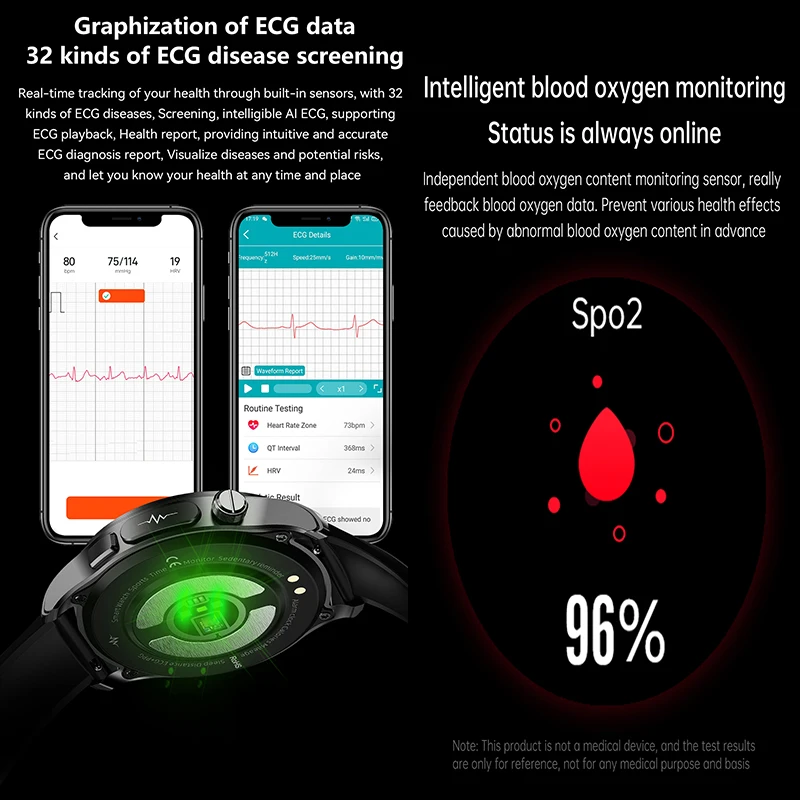Gejian saúde relógio inteligente ecg ai assistente freqüência cardíaca oxigênio no sangue monitoramento de pressão arterial bluetooth chamada ip68 smartwatches