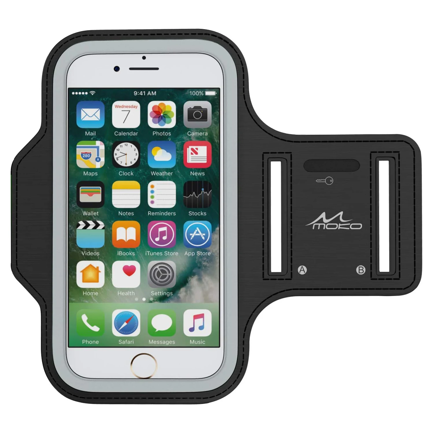 

Повязка для телефона MoKo, водостойкая повязка для бега с держателем для ключей, регулируемый ремешок, совместимый с iPhone 11 11 Pro Max Xs Max