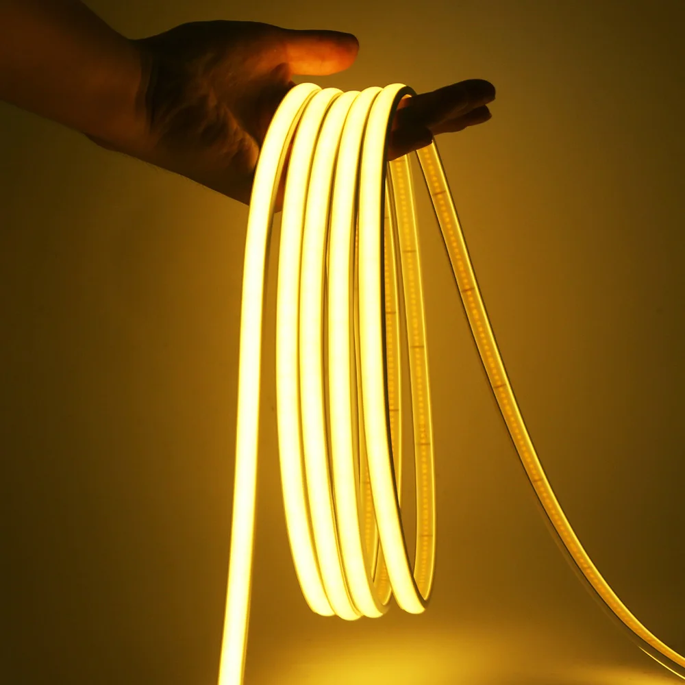 DC 12V 24V COB LED Strip Neon Light Dimmable 320LED/m Flexible Silicone Rope Lights Linear Lighting 1m 2m 5m 10m 15m 20m 50CM