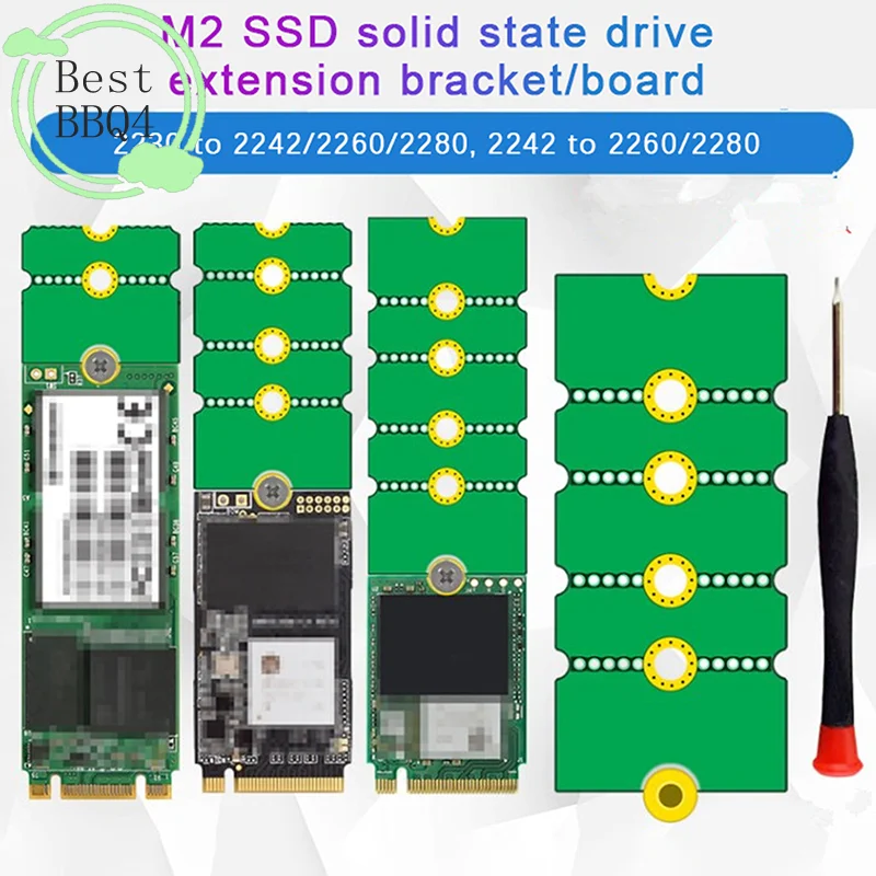 (BBQ4)NGFF M.2 SSD Adapter Card 2242 To 2280 2230 To 2280 Transfer Card Adapter Expansion Rack Board Riser Card Convert Card