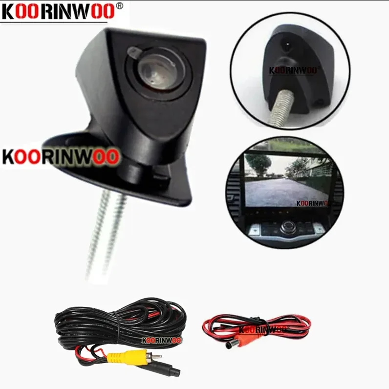 Камера переднего вида Koorinwoo HD CCD с логотипом для Toyota/Corolla/Highlander/Camry, широкоугольная, для безопасного парковочного ассистента в автомобиле.