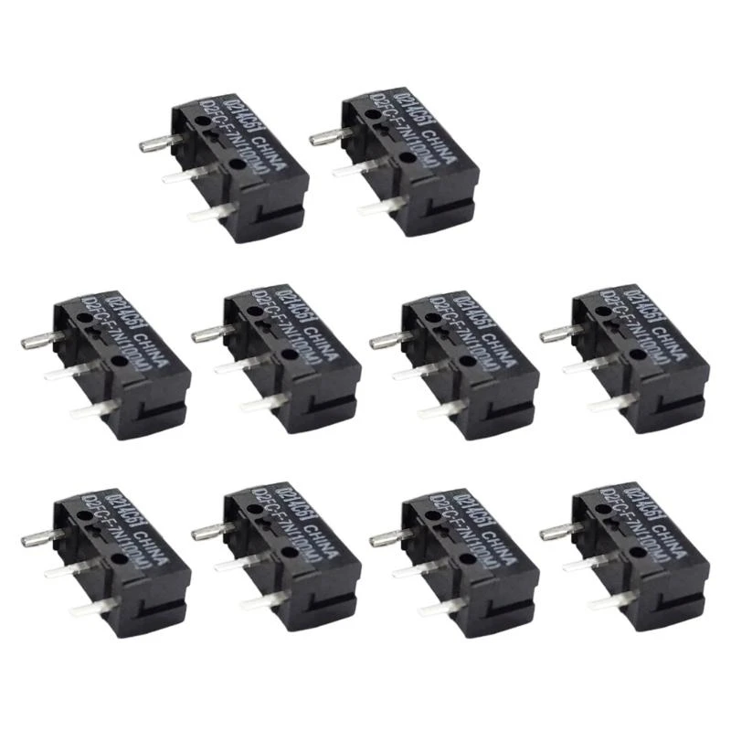 F68C 2/10Pieces Micro Switches D2FC-F-7N (100M) Mice Fretting Button 3Pin 0.74N