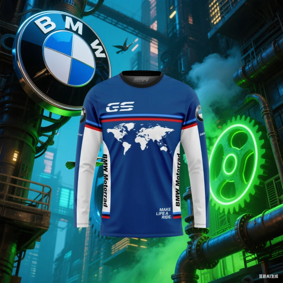 

BMW T-shirt Summer BMW Gs One World Riding Jersey Men's Long-sleeved T-shirt Sweat-absorbing Breathable Quick-drying Moto Tshirt