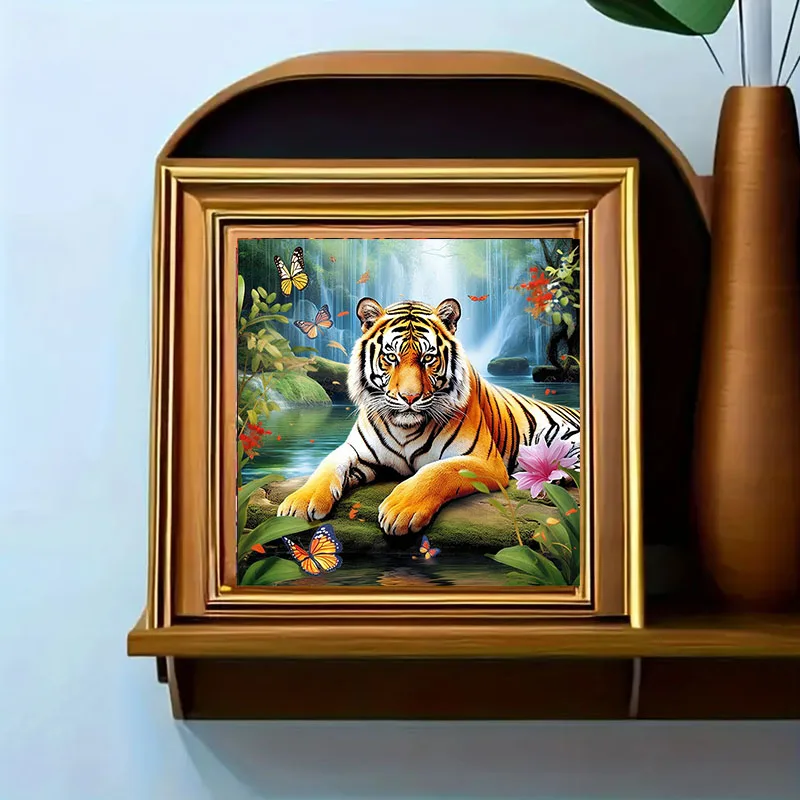 1 Set of Tiger King Diamond Painting Set, DIY Adult Full Diamond Home Decoration Painting Set, Adult, Frameless Art Crafts