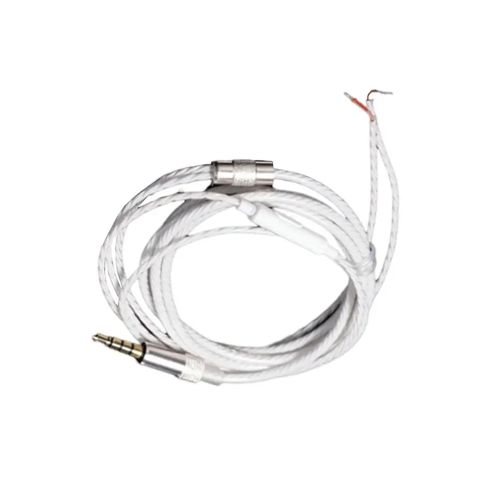 Headphone Repair Cable White Replacement Line Accessories DIY Earphone Upgrade Cable Premium Material Durable Use Microphone
