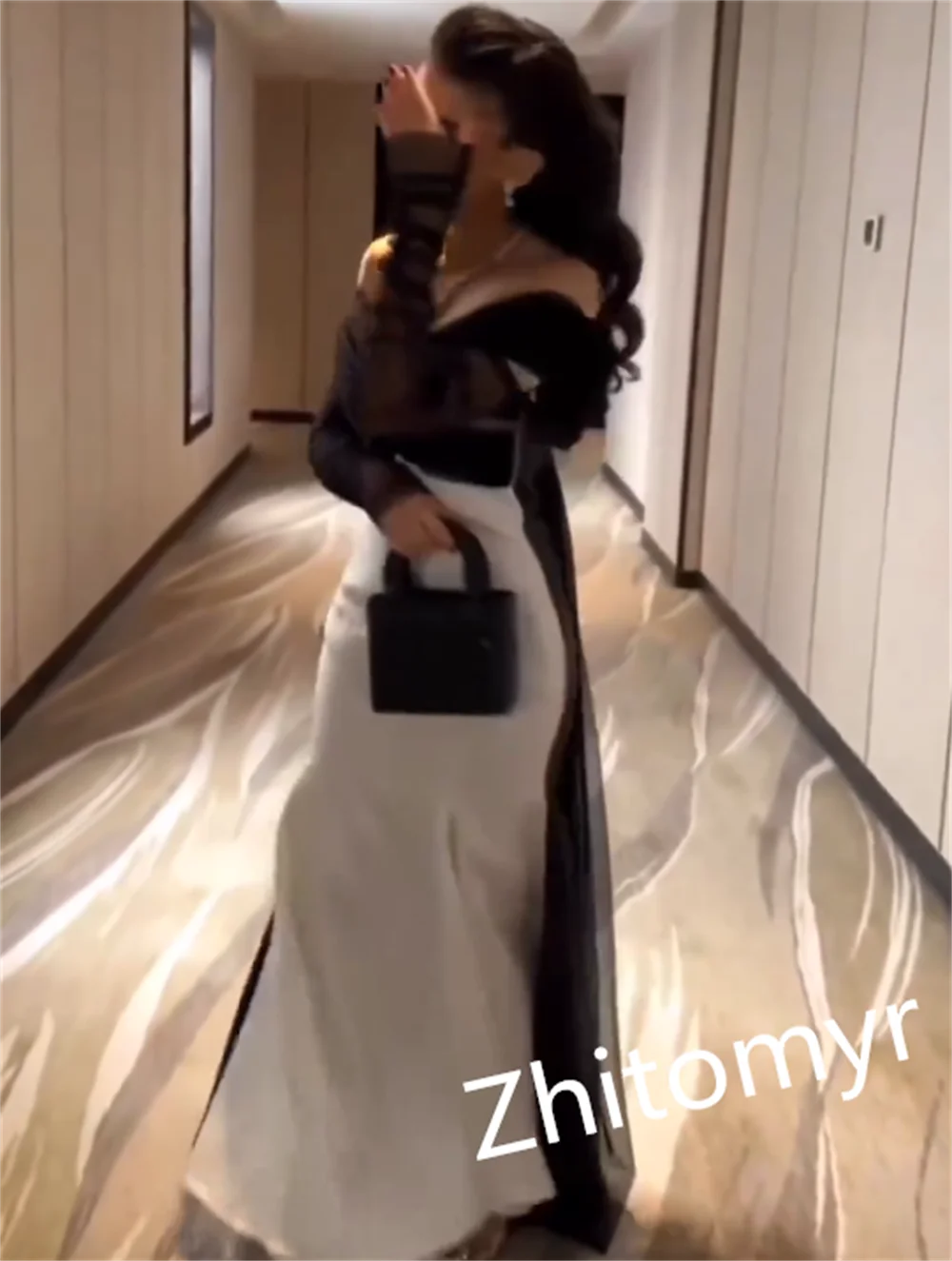 Ball Fashion Customized V-neck Mermaid Anke Length Prom Dresses Tulle Draped Satin Evening Vestido De Casamento 2023