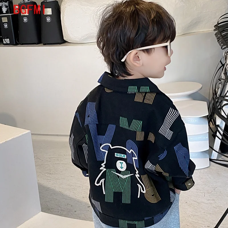 

100-150cm Toddler Boys Jean Jacket 2025 New Baby Coat Children's Fashionable Clothes Denim Jacket Spring Autumn Jacket Girl Top