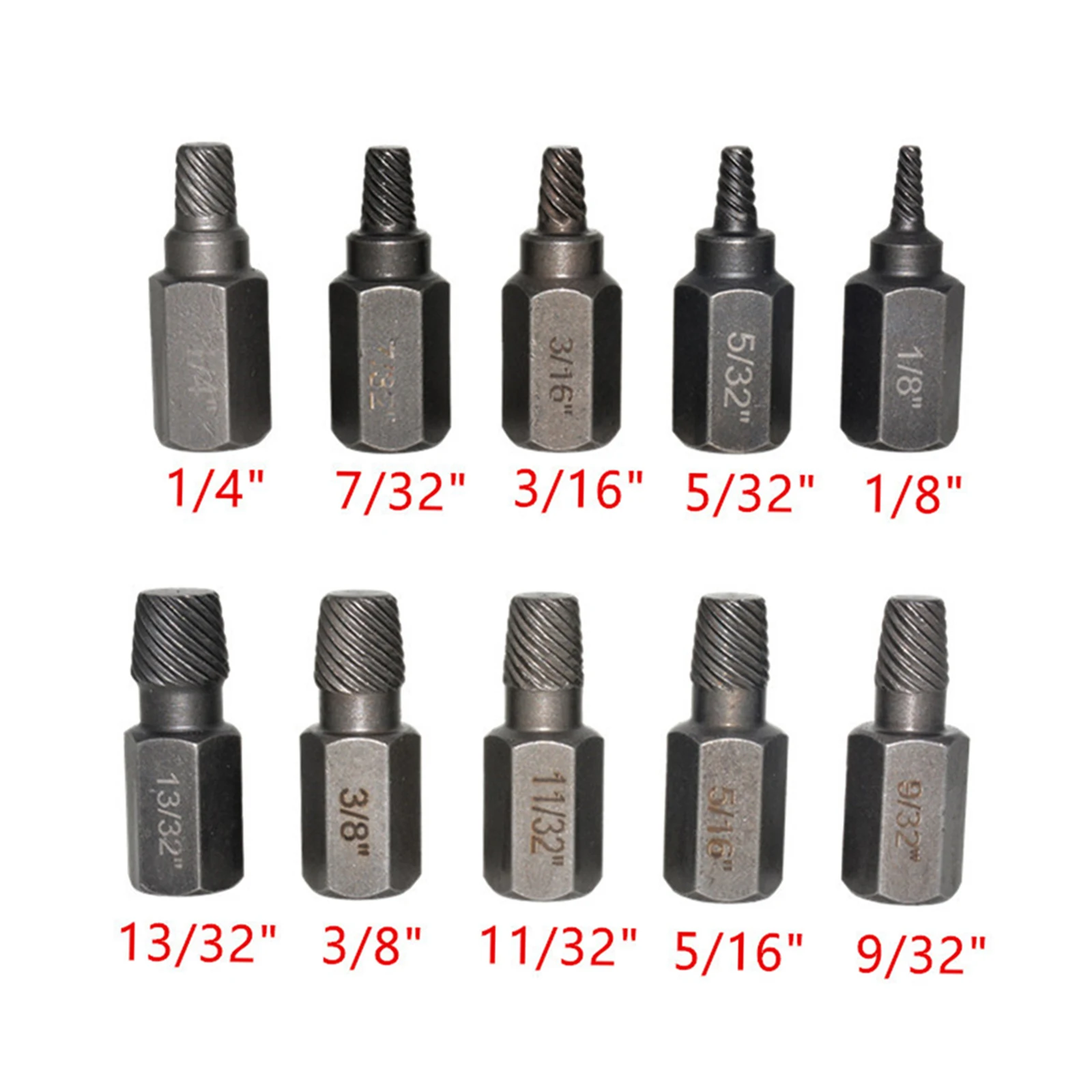 10pcsScrewExtractorDrill Bit Set Alloy Steel Damaged Screw Remover Multi-Bolt Screw Extractor Broken Bolt Extractor