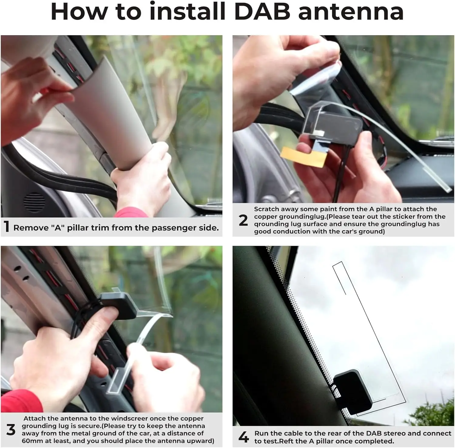 جهاز استقبال راديو DAB وصندوق للبث الصوتي الرقمي، محول مع هوائي لنظام Android