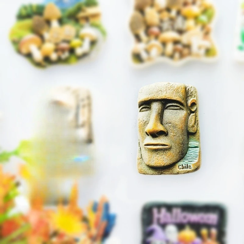 Ímã 3D Rapa Nui - Réplica de escultura Moai antiga de arte polinésia esculpida à mão Presente perfeito para entusiastas da arqueologia