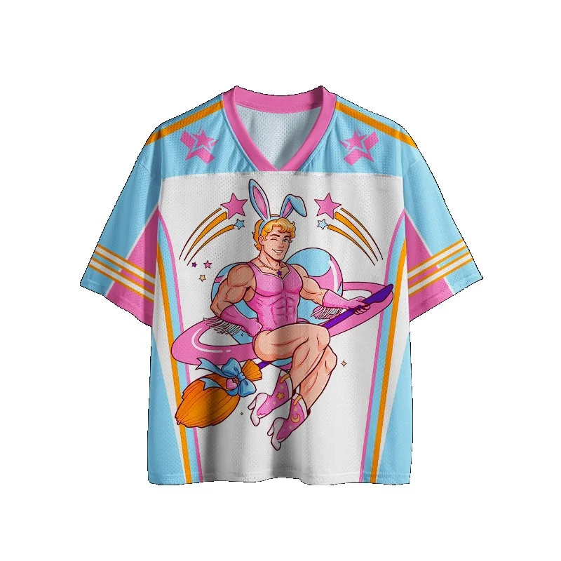 New Sports Mesh Jersey, Quick Drying Sports Short Sleeved Shirt, Upgraded Fabric, Mesh Knitted Fabric, Y2K Suggestive