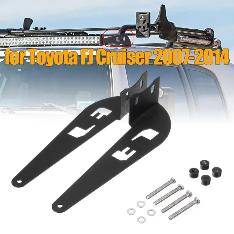 

Led Light Bar Mount Roof Rack Mounting Brackets Upper Windshield A-Pillar 52" Straight Curved for 2007-2014 Toyota FJ Cruiser