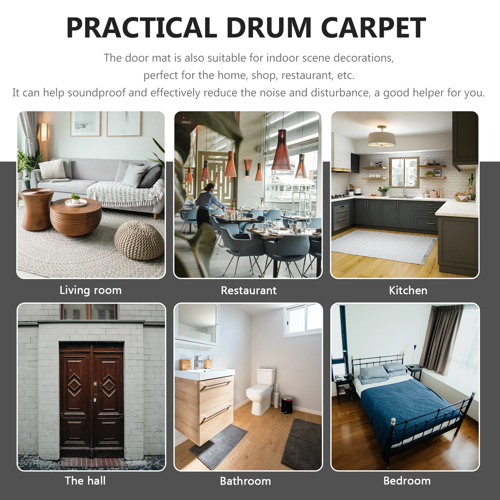 

Drum Carpet Mat Soundproof NonSlip Music Rug for Electronic Jazz Drums Home Bedroom Restaurant Dustproof Thick Uniform