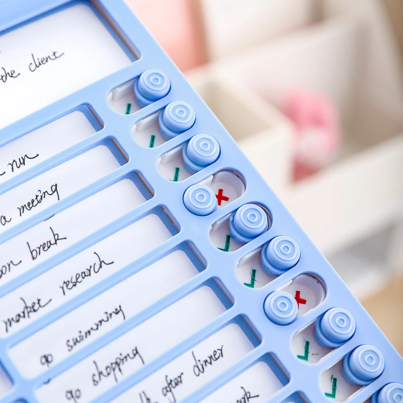 1 Set of Acrylic Daily Plan and Time Management System - Personal Production Punch-In Device for Office, Student and Self-Discipline Plan 15 Blank