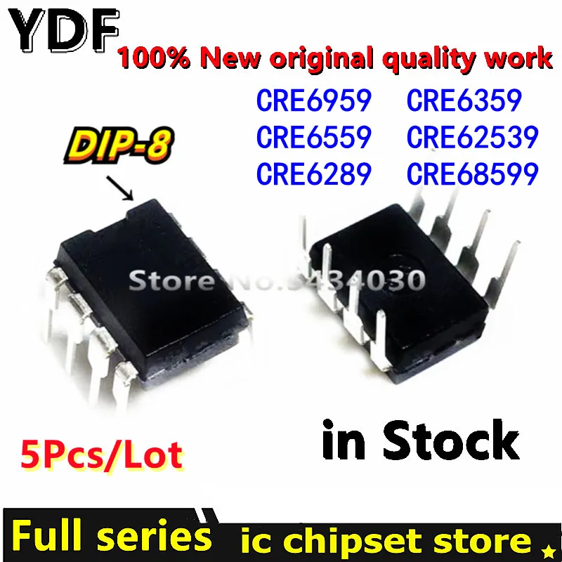 (5pcs) 100% New CRE6959 CRE6559 CRE6289 CRE6359 CRE62539 CRE68599 DIP-8 Chipset