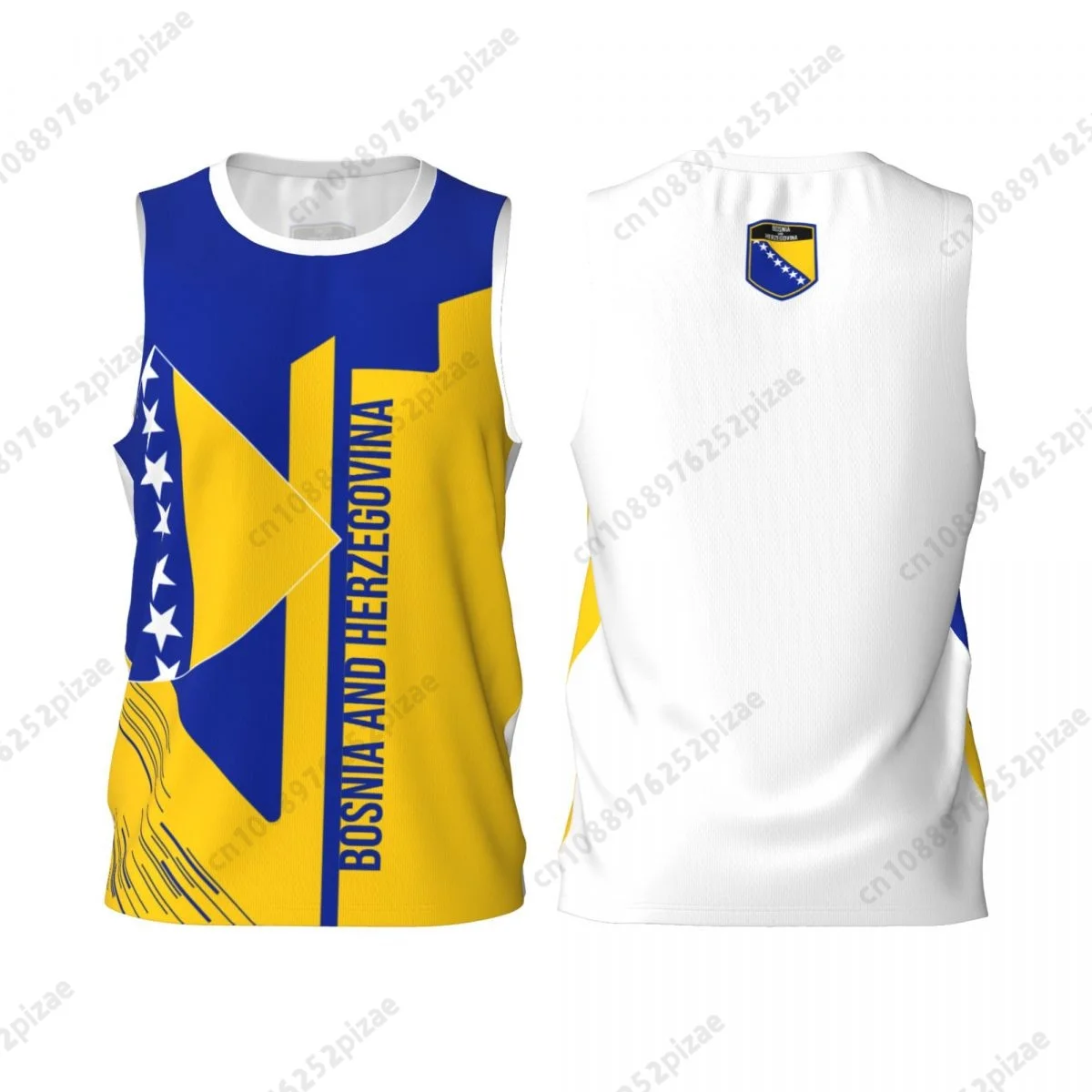 Custom Name Number Bosnia And Herzegovina 3D Flag Sports T-shirts Men Clothing Breathable For Basketball Running Fitness T shirt