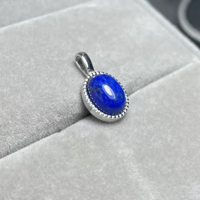 

1pendant 925 sterling silver natural 7x9mm lapis lazuli pendant charms for gift