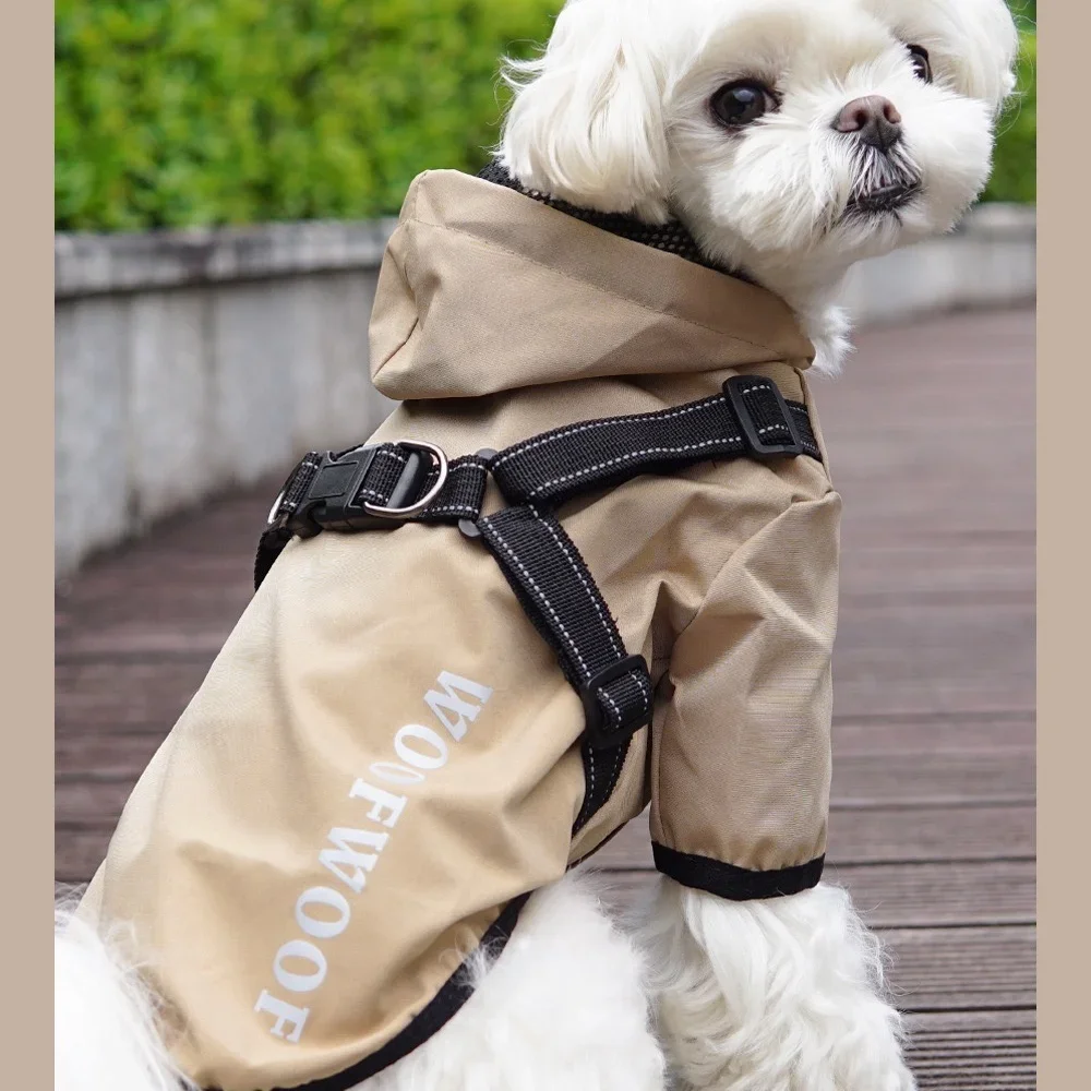 Perro Mackintosh Poncho impermeable de cuatro patas todo incluido Teddy Pomeranian Perro pequeño y mediano Mackintosh