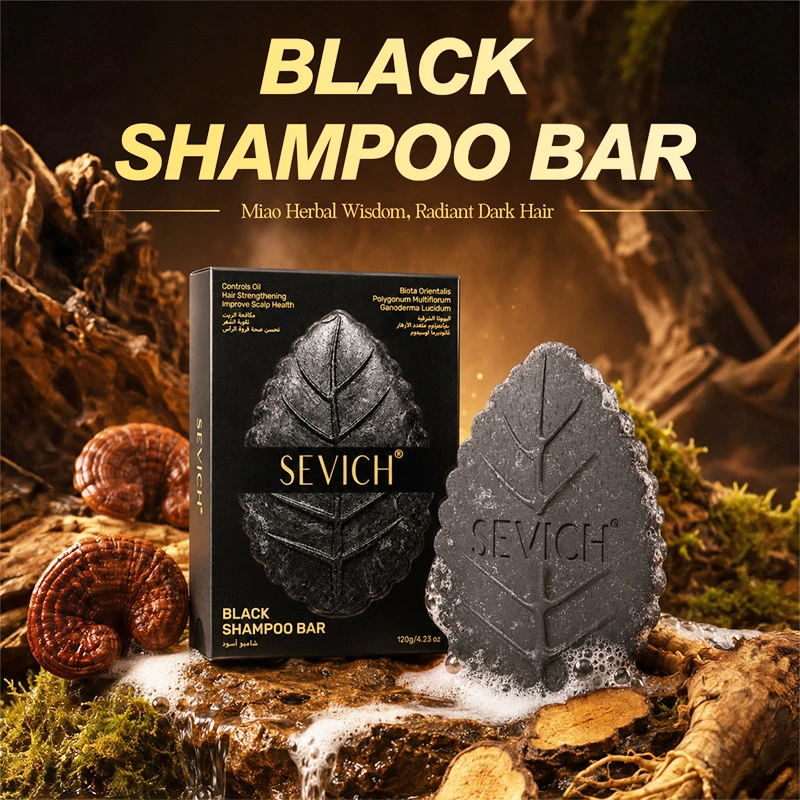 Black Shampoo Soap Natural Hair Darkening Bar Soap Deep Cleansing Nourish Hair Root Shampoo Soap Repair Dry Frizzy Scalp Care