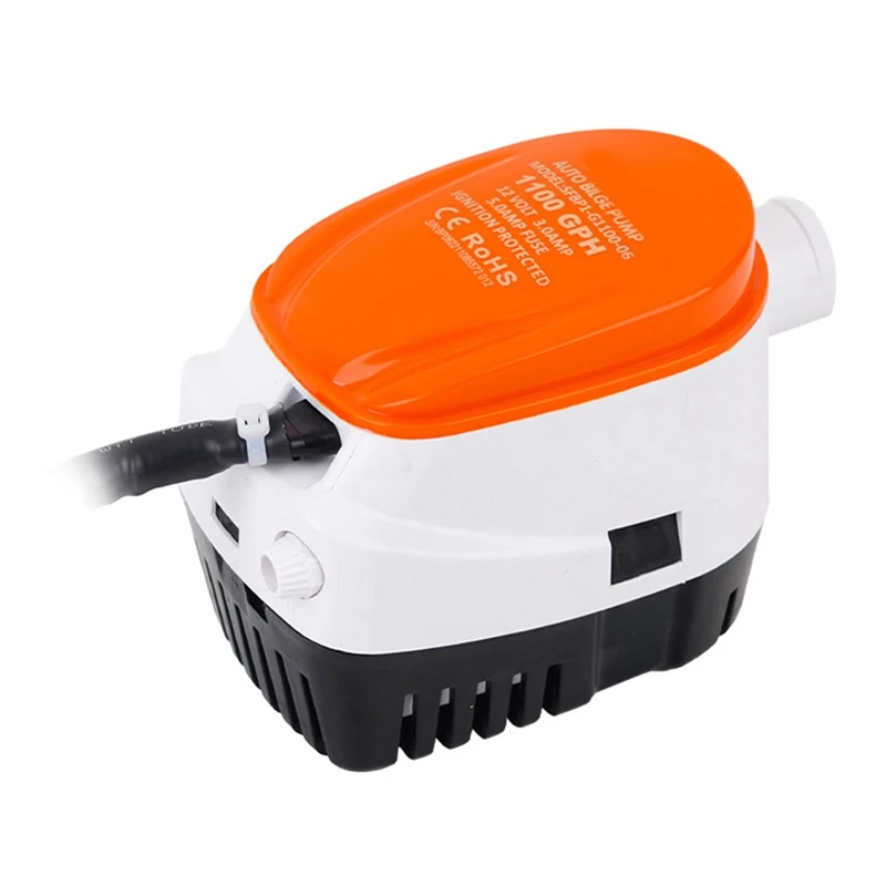 1100GPH Marine Water Pump Small Bilge Pump 12V Yacht Drainage DC Submersible Pump Bilge Automatic Drainage Pump