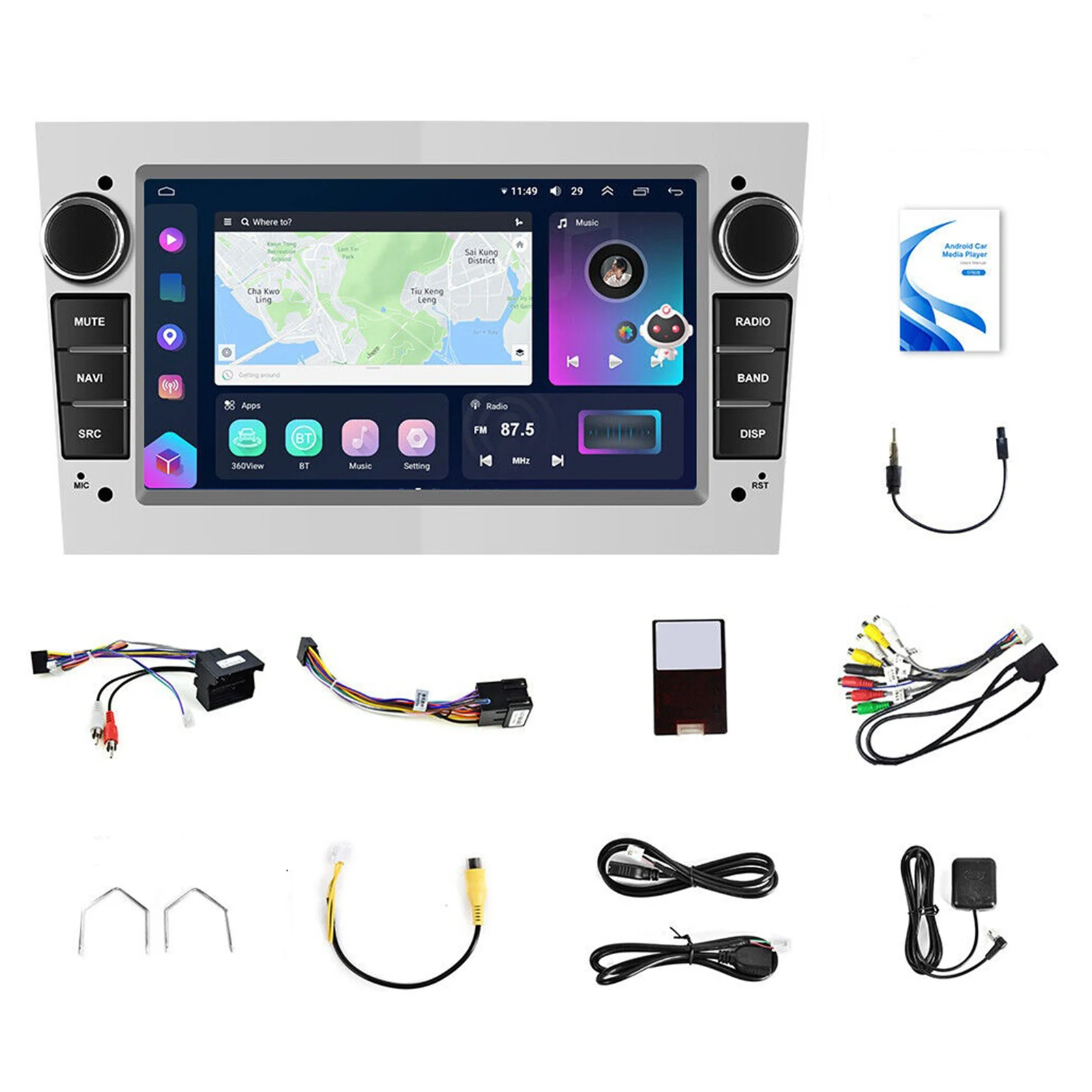 

2 Din Android 14 стерео автомобильный радиоприемник мультимедийный плеер GPS Navi для Opel Vauxhall Antara 2006-2011 Astra 2004-2009