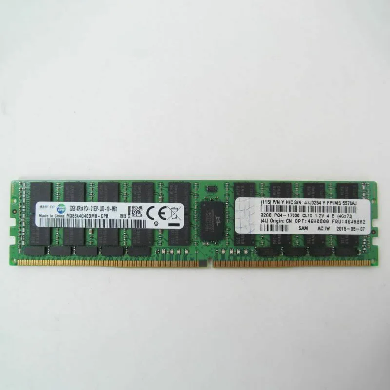 32GB สําหรับ IBM 46W0800 46W0802 32G 2133 หน่วยความจําเซิร์ฟเวอร์ X3850 X3650 X3550 M5
