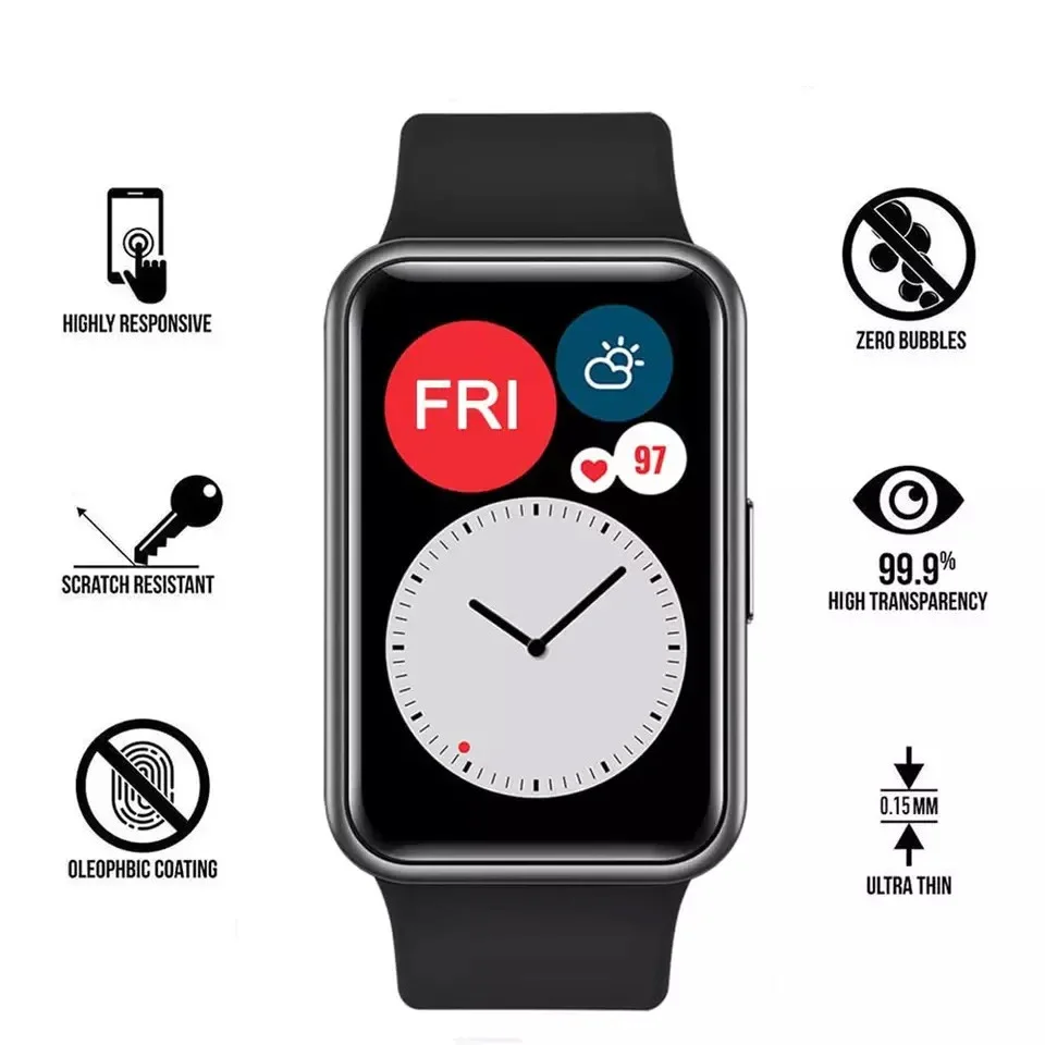 1-5 PCS Protective Soft Film For Huawei Watch Fit 2 Smartwatch Full Screen Protectors Smart Wristband For Huawei Band 6 7 8