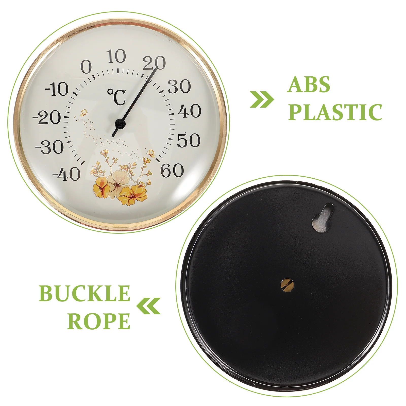 

Indoor Wall Thermometer Compact Hanging Temperature Gauge for Home Office Nursery Greenhouse Room Thermomether