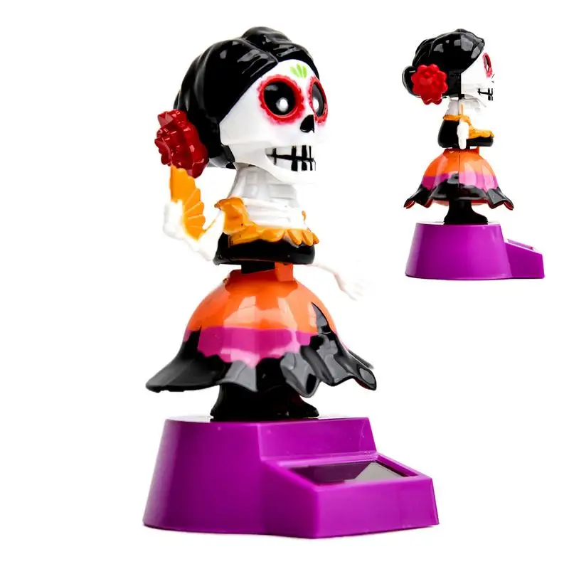

Bobble Head Skull Bobbing Heads Dashboard Skull Ornament Auto Dash Skeleton Doll Exquisite Desktop Fun Figurines For Friends