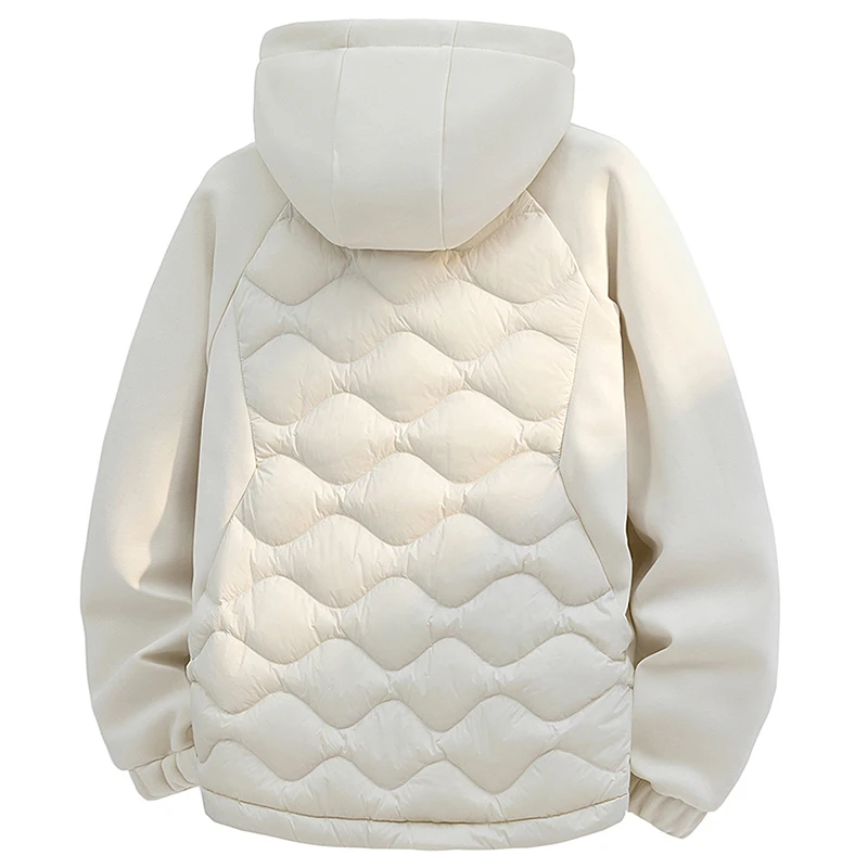 الرجال الأبيض بطة أسفل سترة دافئة مقنعين خفيفة الوزن للغاية Packable معطف الشتاء المياه والرياح مقاومة تنفس أسفل سترة #3