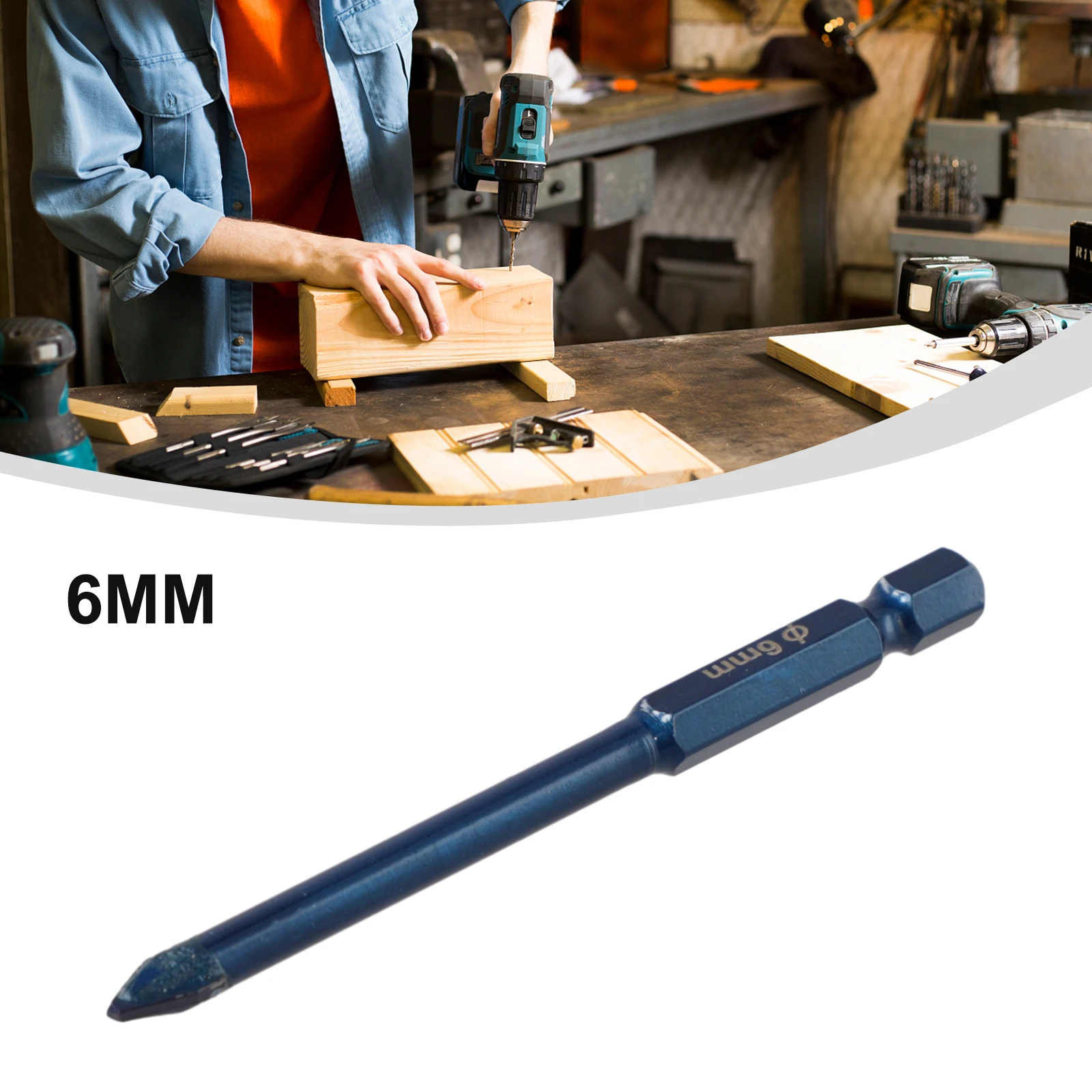 

1PC Eccentric Drill with Hex Shank Accurate Drilling for Ceramic Glass Wood and Concrete for Multiple Applications