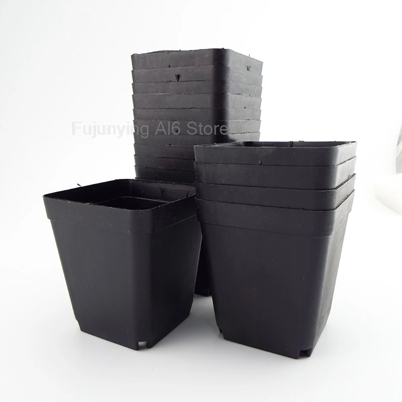 

7cm Plastic Black white Flower nursery tray Pots Planters Creative Square grow cup garden tools For Succulent Plants Vegetable