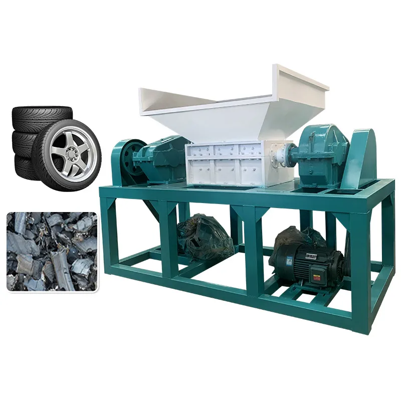 Double Shaft Shredder Machine Automatic Industrial Crusher for Waste Wood Plastic Rubber Tyre Scrap Metal Recycling