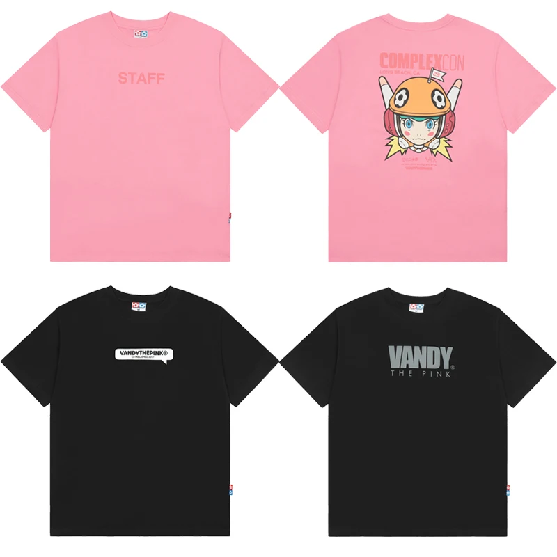 New Vandy The Pink Short-sleeved T-shirts High Street Casual Men Women Pure Cotton Cartoon Printing VANDYTHEPINK T-shirt