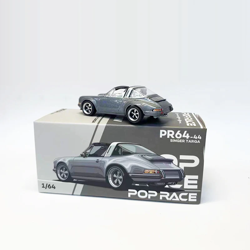 POStore-Modèle de voiture en alliage moulé sous pression ACE 1:64, POS Singer, Collection de véhicules Targa, Gris métal