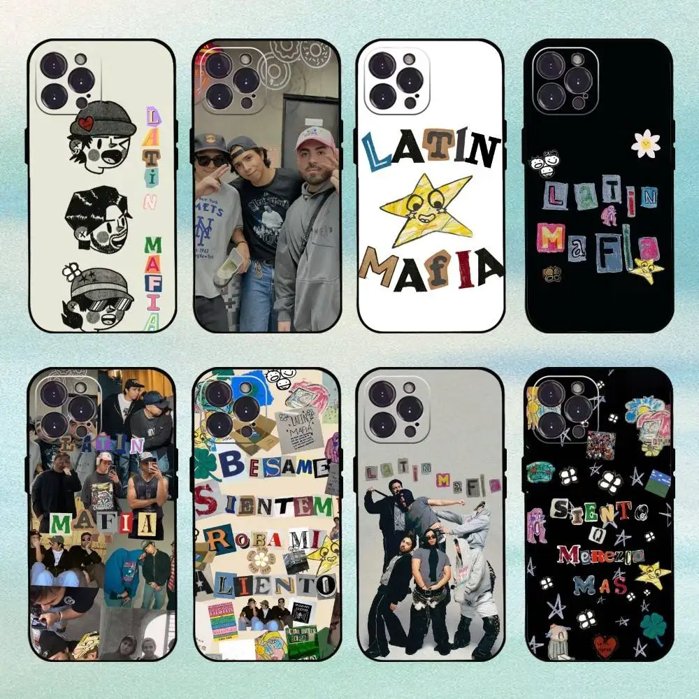 

L-Latin M-Mafia Phone Case For iPhone 16 15 14 13 12 11 Pro Max Plus,5G Soft Black Case