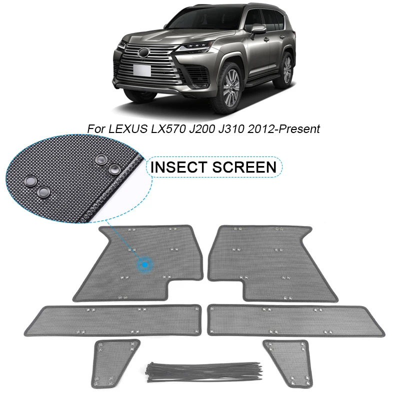 Car Insect-proof Air Inlet Protect Cover Auto Airin Insert Vent Racing Grill Filter Net For Lexus LX570 J200 J310 2012-Present