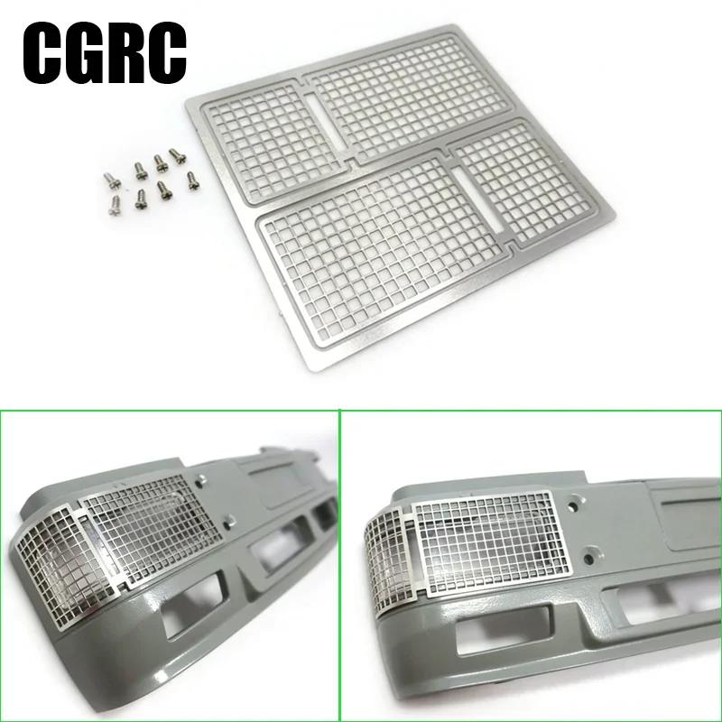 

Metal Headlights Grid Protective Cover for 1/14 Tamiya RC Truck Trailer Tipper MAN F2000 Car DIY Parts