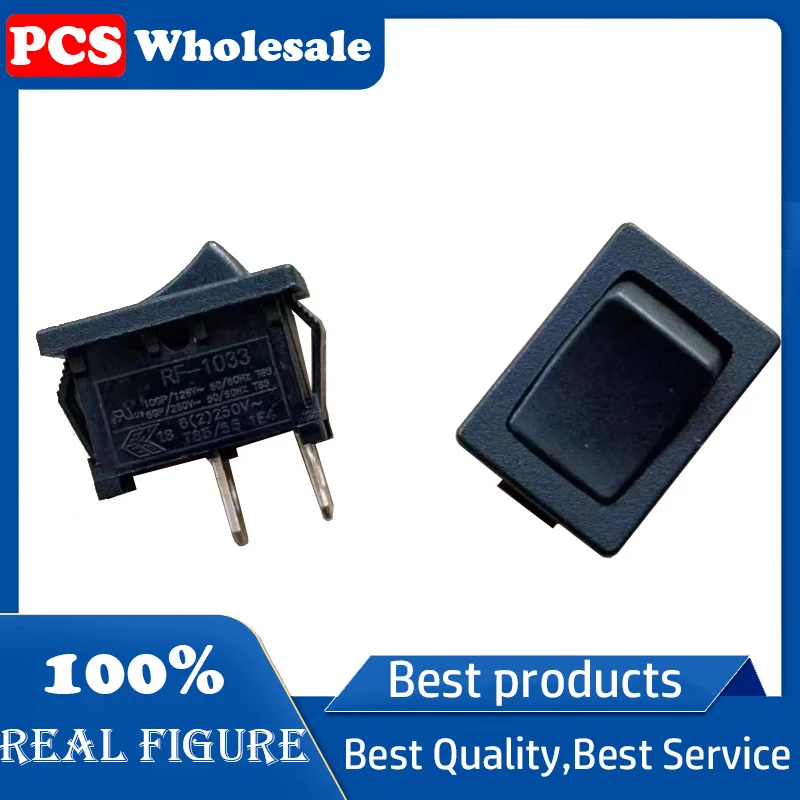 Original 21*15mm ship type switch 2 pin 2 speed RF-1033 warped power switch 6A250V T85/55