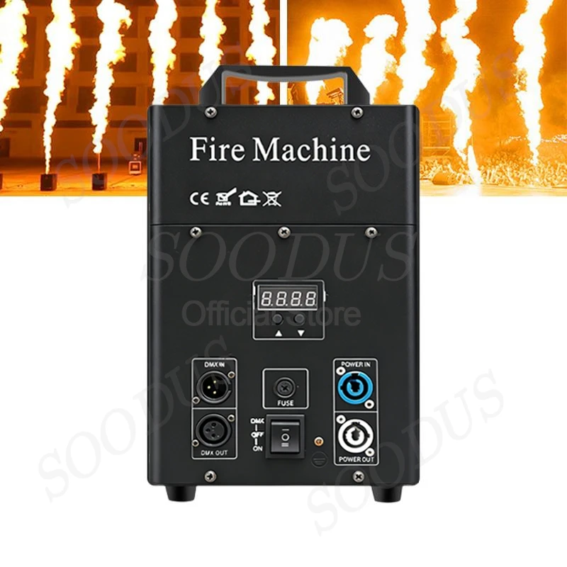 100W Stage Flame Machine Single Head Fire Jet Effect DMX512 Dynamic Flame Jet Stage Pyrotechnic Machine for Outdoor Party Event