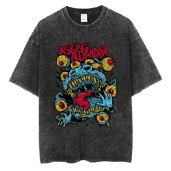 ASKING ALEXANDRIA Gothic Many-eyed Devil Graphic Print T Shirt Hip Hop Men Women Streetwear Cotton Vintage Oversized Black Tees