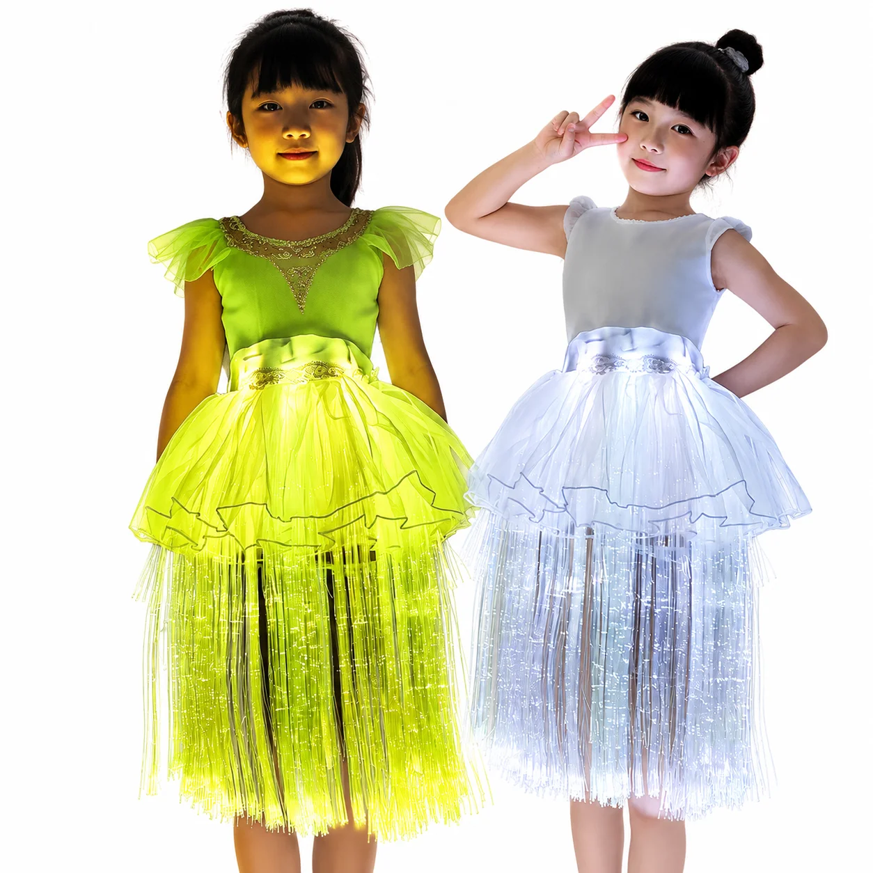 LED Fiber Optic Jellyfish Tutu Dress for Kids - Glowing Party Costume mother-daughter matching outfit