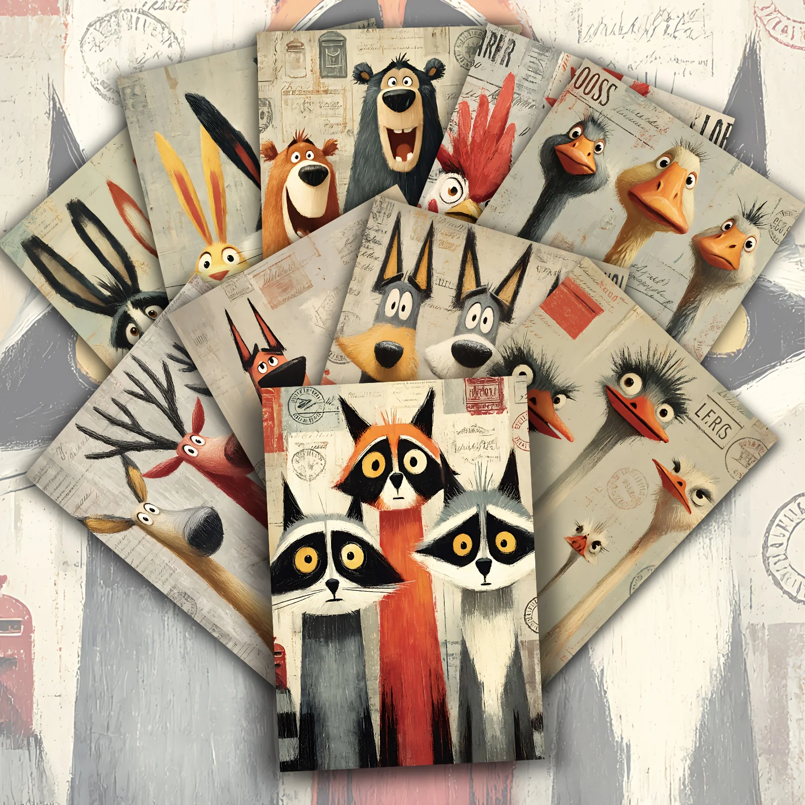 20PCS Cute and Fun Animal Postcards, Suitable for Scrapbooks and Handmade Crafts, Fun Illustrations | Cute Mailing Cards
