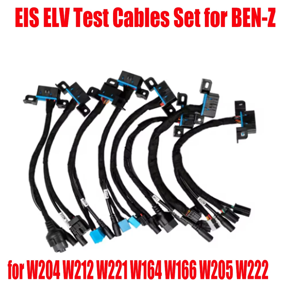 EIS ELV Test Cables 8Pcs Set for BEN-Z Works for VVDI M-B BG-A CG-DI Pro-g  Detection Key Best Wire Maintenance Line Locks