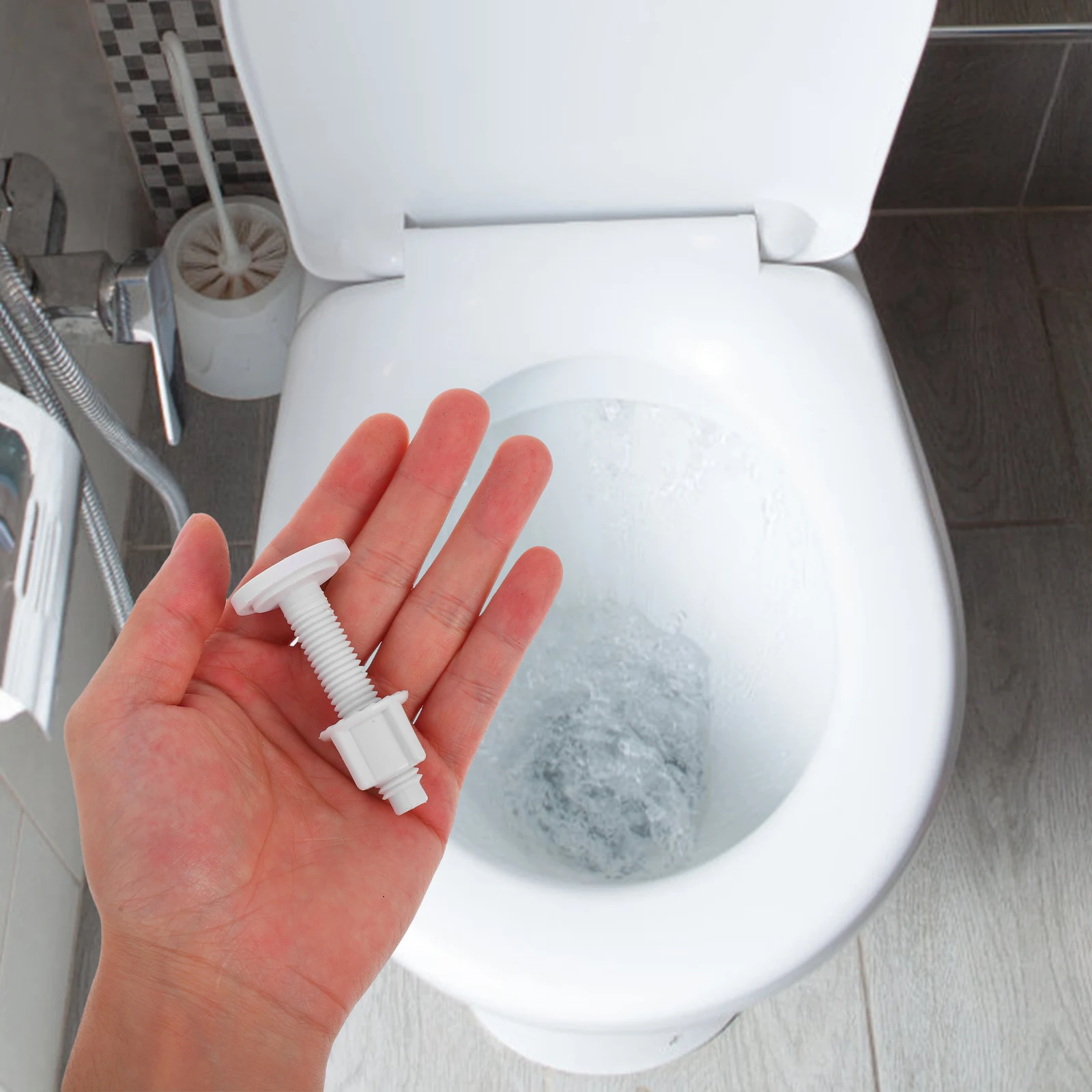 

2Pcs Toilet Expansion Bolts Plastic Screws Replacement Kit Quick Install Toilet Seat Screws Hinges Lid Repair Spare Parts